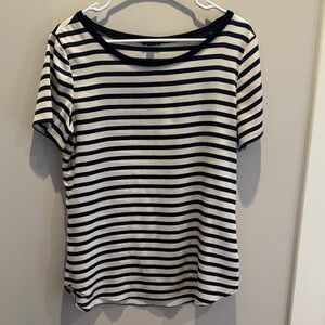 Striped Navy and White Women's sheath top